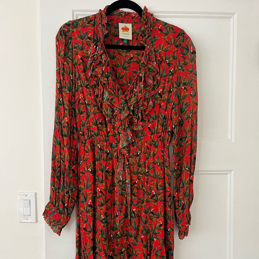 Farm Rio Tropical Tucans Midi Dress